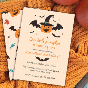 Invitación Cumpleaños de la Pequeña Calabaza Halloween