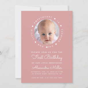 Invitación Cumpleaños de la pequeña dulzura chica de la foto