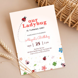 Invitación Cumpleaños de la pequeña mariquita, señora de los