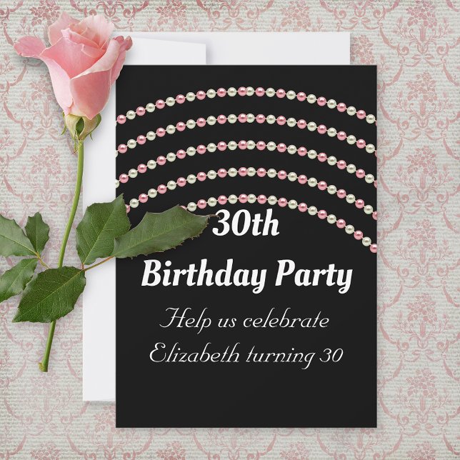 Invitación Cumpleaños de la Perla Blanca y Rosa (Subido por el creador)