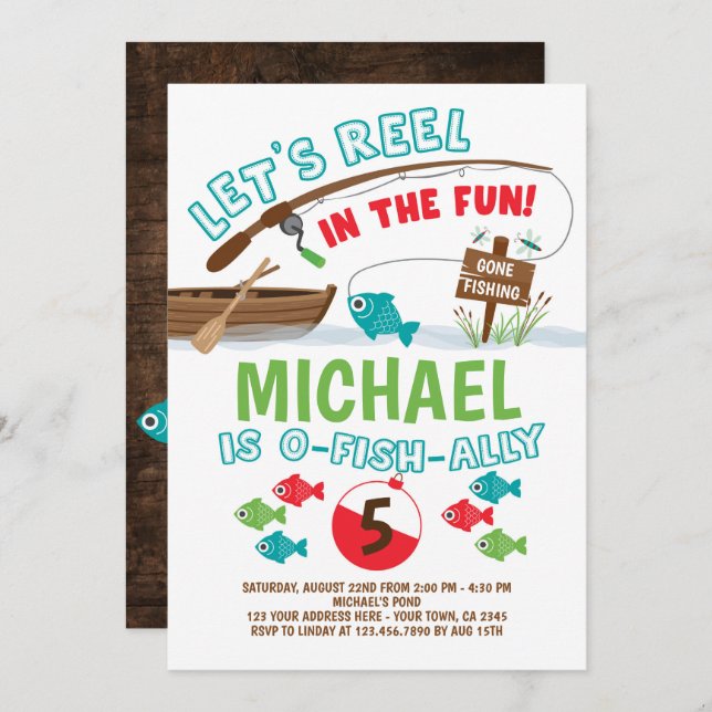 Invitación Cumpleaños de la Pesca Ida (Anverso / Reverso)