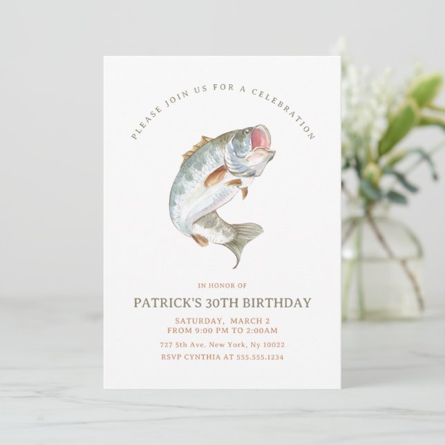 Invitación Cumpleaños de la Pesca Ida (Anverso de pie)