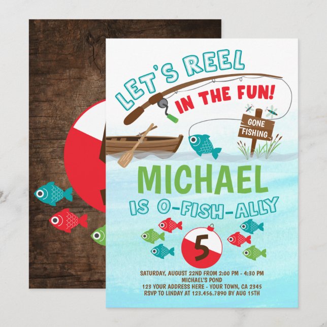 Invitación Cumpleaños de la Pesca Ida (Anverso / Reverso)