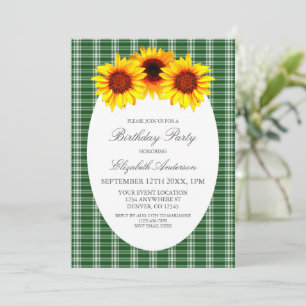 Invitación Cumpleaños de la Placa de Girasol