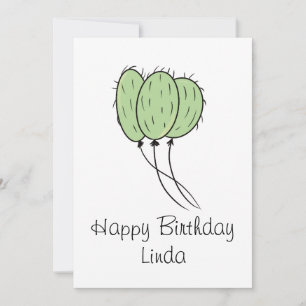Invitación Cumpleaños de la planta de cactus globo