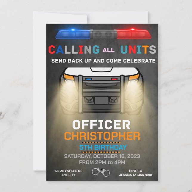 Invitación Cumpleaños de la policía (Anverso)