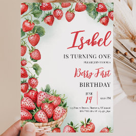 Invitación Cumpleaños de la primera fresa de Berry