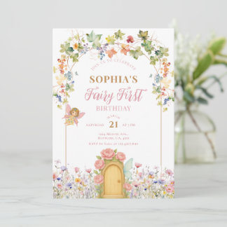 Invitación Cumpleaños de la primera puerta de la pequeña hada