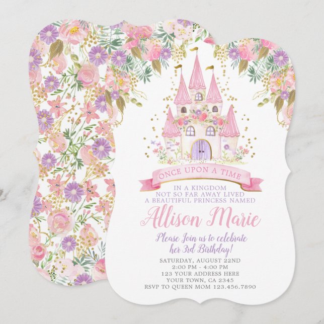 Invitación Cumpleaños de la Princesa (Anverso / Reverso)