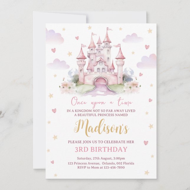 Invitación Cumpleaños de la Princesa (Anverso)
