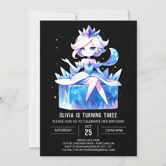 Invitación Cumpleaños de la princesa Adorable Castle (Anverso)