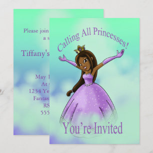 Invitación Cumpleaños de la princesa afroamericana