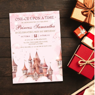 Invitación Cumpleaños de la princesa, castillo de cuento de h