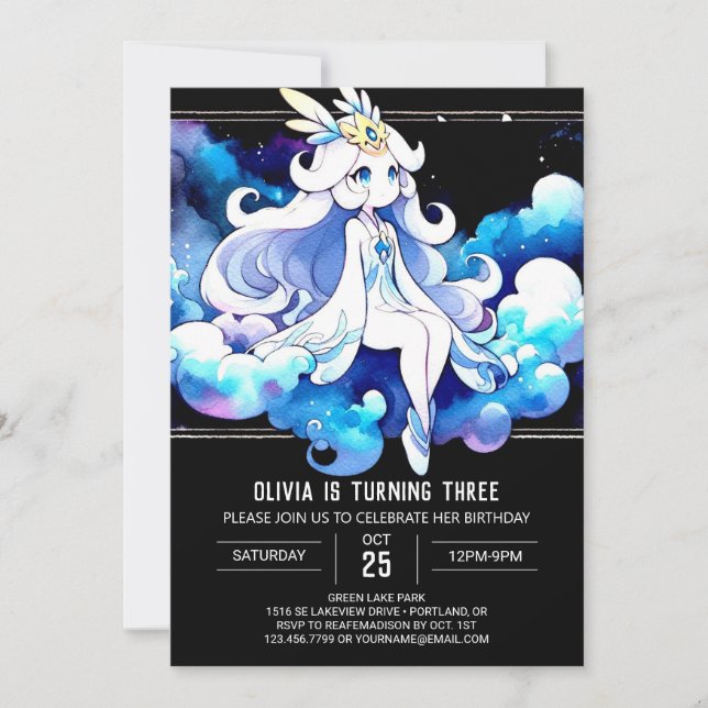 Invitación Cumpleaños de la princesa Castle Whimsy (Anverso)