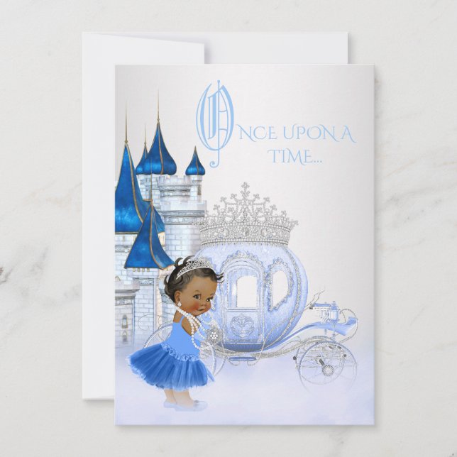 Invitación Cumpleaños de la princesa Cenicienta afroamericana (Anverso)