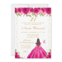 Cumpleaños de la princesa de pelo castaño rosa cal