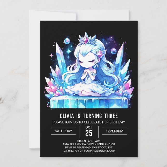 Invitación Cumpleaños de la princesa elegante divertida (Anverso)