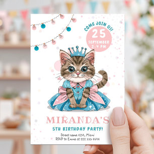 Invitación Cumpleaños de la princesa gatita