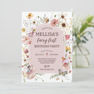 Invitación Cumpleaños de la Princesa Hada de Flor Silvestre 1