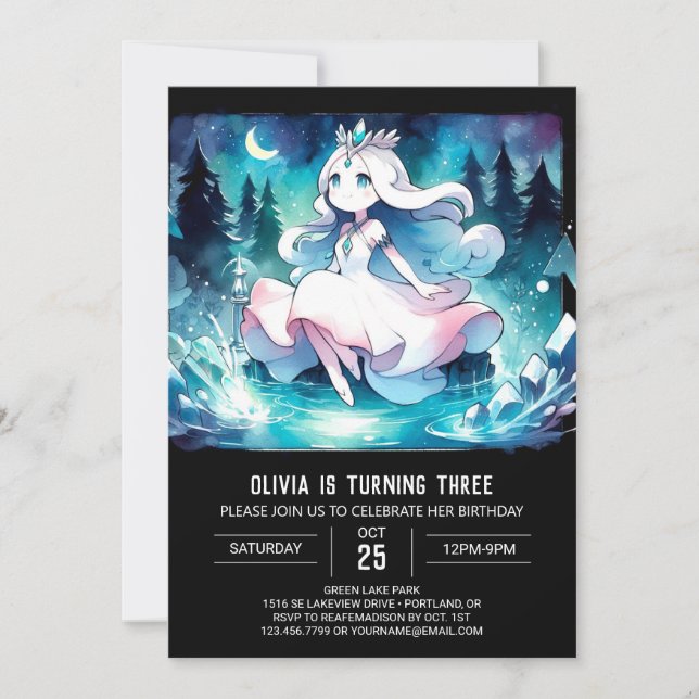 Invitación Cumpleaños de la princesa imprimible (Anverso)