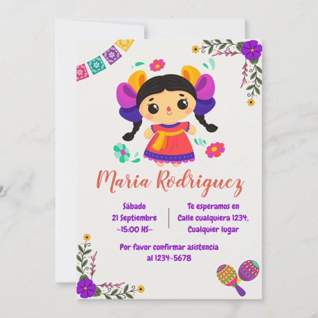 Invitación Cumpleaños de la Princesa Latinoamericana (Anverso)
