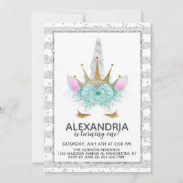 Invitación Cumpleaños de la princesa Monta, Plata y Oro Unico