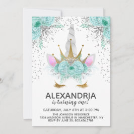 Invitación Cumpleaños de la princesa Monta, Plata y Oro Unico
