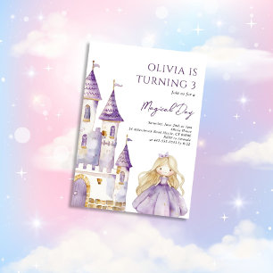 Invitación Cumpleaños de la princesa morada Lavender