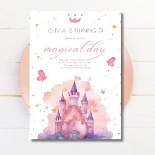 Invitación Cumpleaños de la Princesa Real Día Mágico Castillo