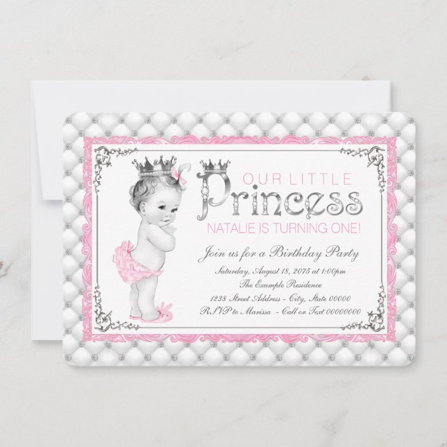 Invitación Cumpleaños de la Princesa Rosa (Anverso)