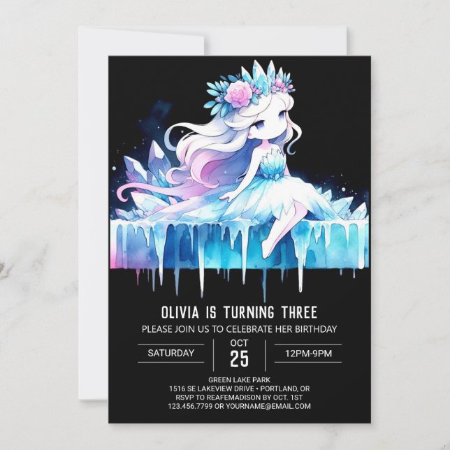 Invitación Cumpleaños de la princesa Royal Whimsy (Anverso)