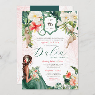 Invitación Cumpleaños de la Quinceanera Tropical
