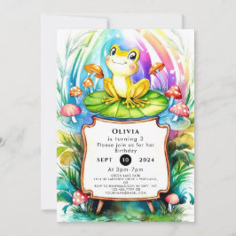 Invitación Cumpleaños de la Rana Feliz de Cute