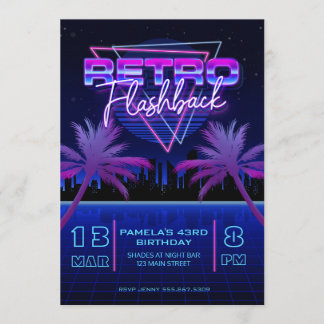 Invitación Cumpleaños de la Red Futurista de Retro 80