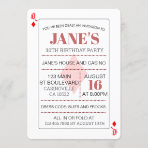 Invitación Cumpleaños de la Reina de los Diamantes Casino
