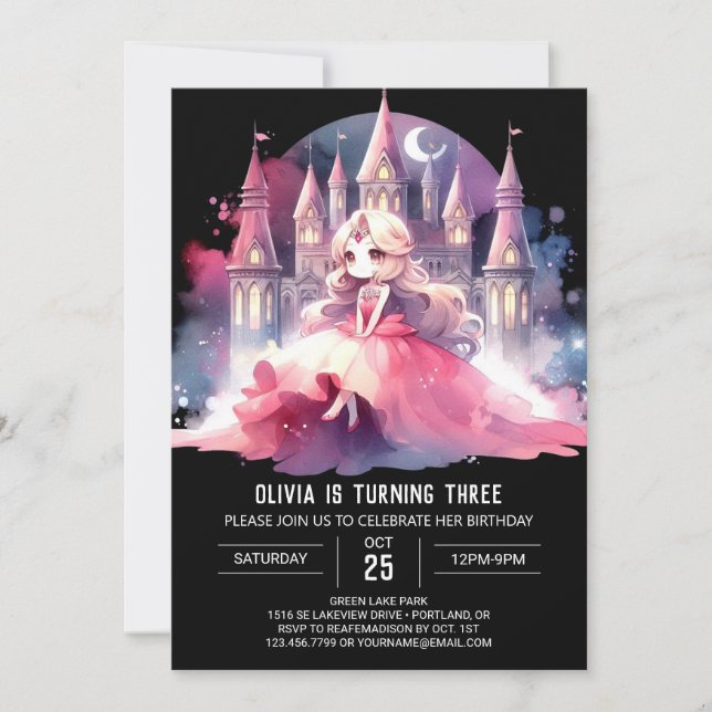 Invitación Cumpleaños de la Reina minimalista (Anverso)