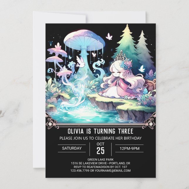 Invitación Cumpleaños de la Reina Real Princesa (Anverso)