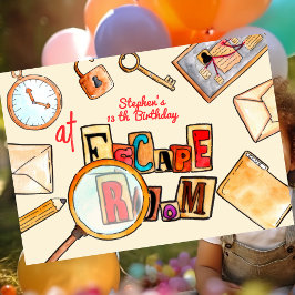 Invitación Cumpleaños de la sala de escape