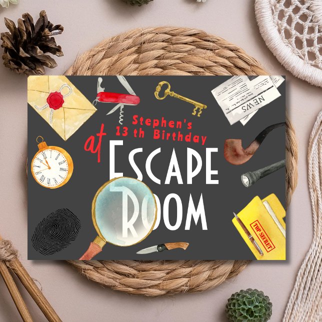 Invitación Cumpleaños de la sala de escape (Subido por el creador)