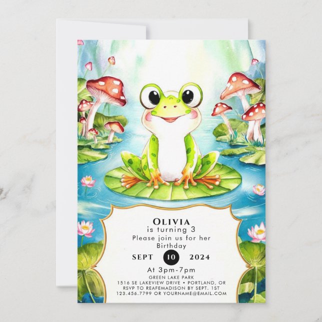 Invitación Cumpleaños de la sana Pastel colorida (Anverso)