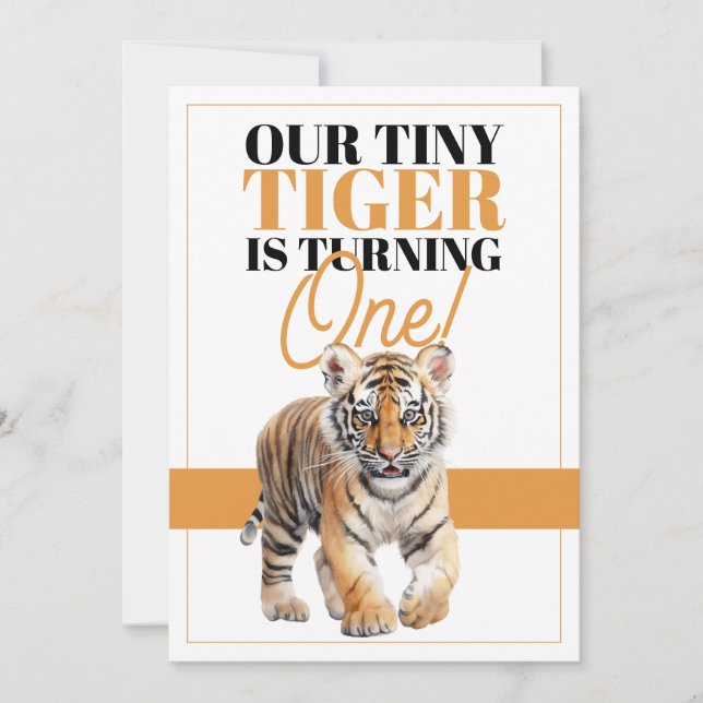 Invitación Cumpleaños de la selva de tigres salvajes blancos  (Anverso)