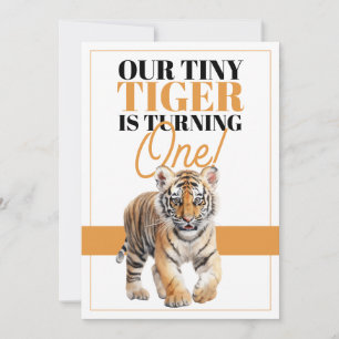 Invitación Cumpleaños de la selva de tigres salvajes blancos