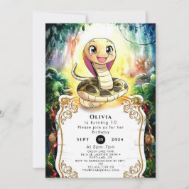 Invitación Cumpleaños de la serpiente Boho Kids