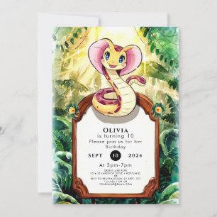 Invitación Cumpleaños de la serpiente de la mancha de agua