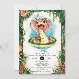Invitación Cumpleaños de la serpiente mágica infantil