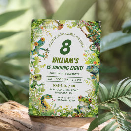 Invitación Cumpleaños de la serpiente Reptile Slither Crawl