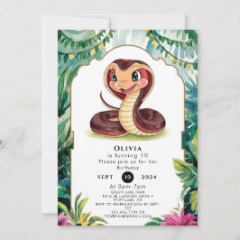 Invitación Cumpleaños de la serpiente viper forestal