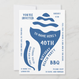 Invitación cumpleaños de la shell de la playa