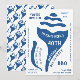 Invitación cumpleaños de la shell de la playa