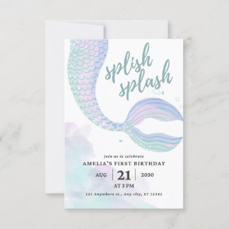 Invitación Cumpleaños de la sirena